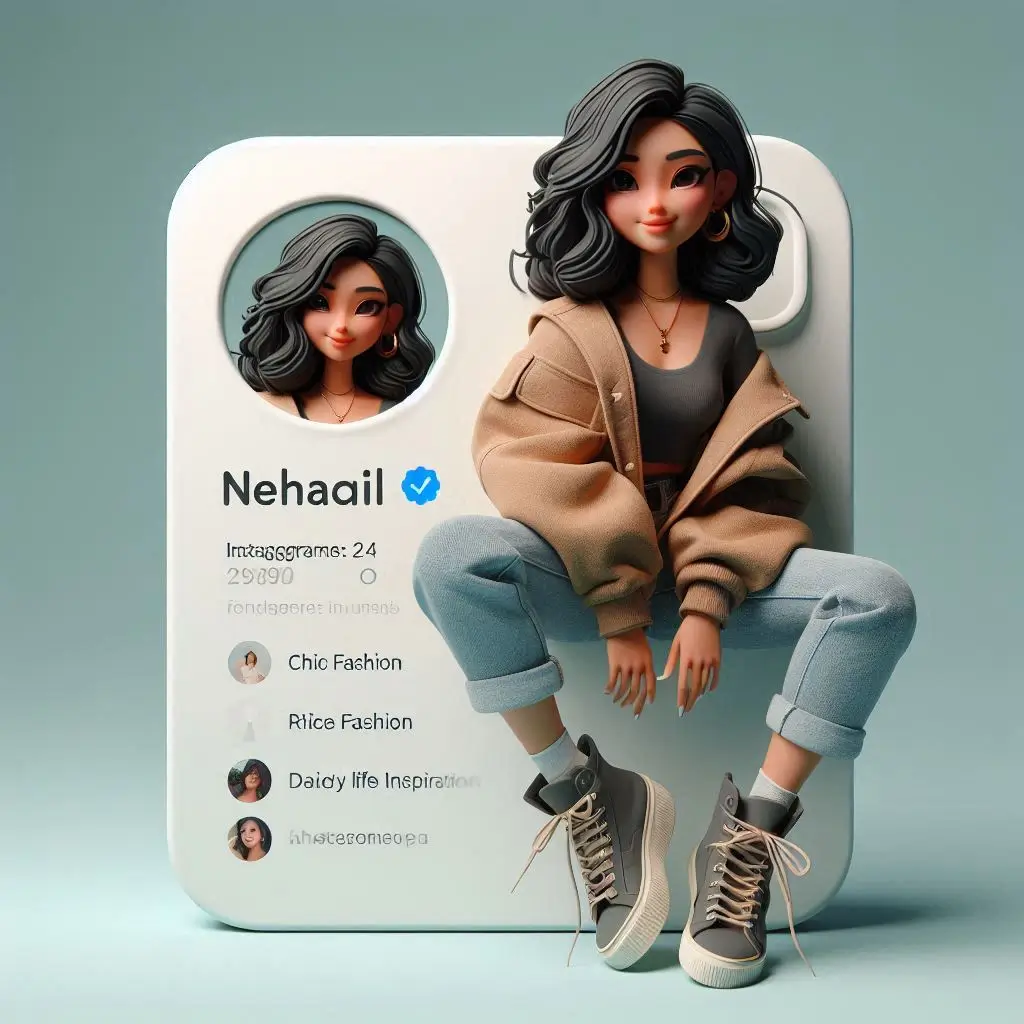 Fashion Blogger Character on Instagram Logo