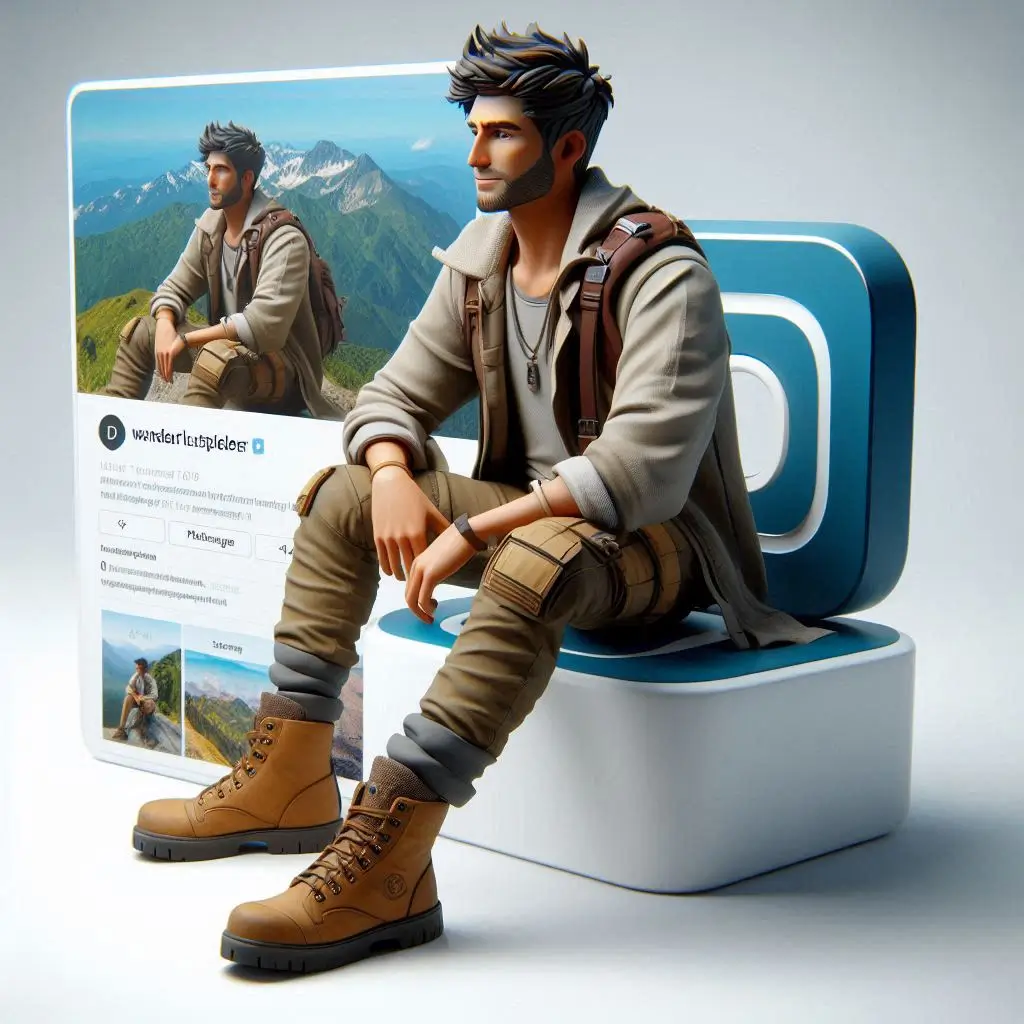 Travel Influencer Character on Instagram Logo